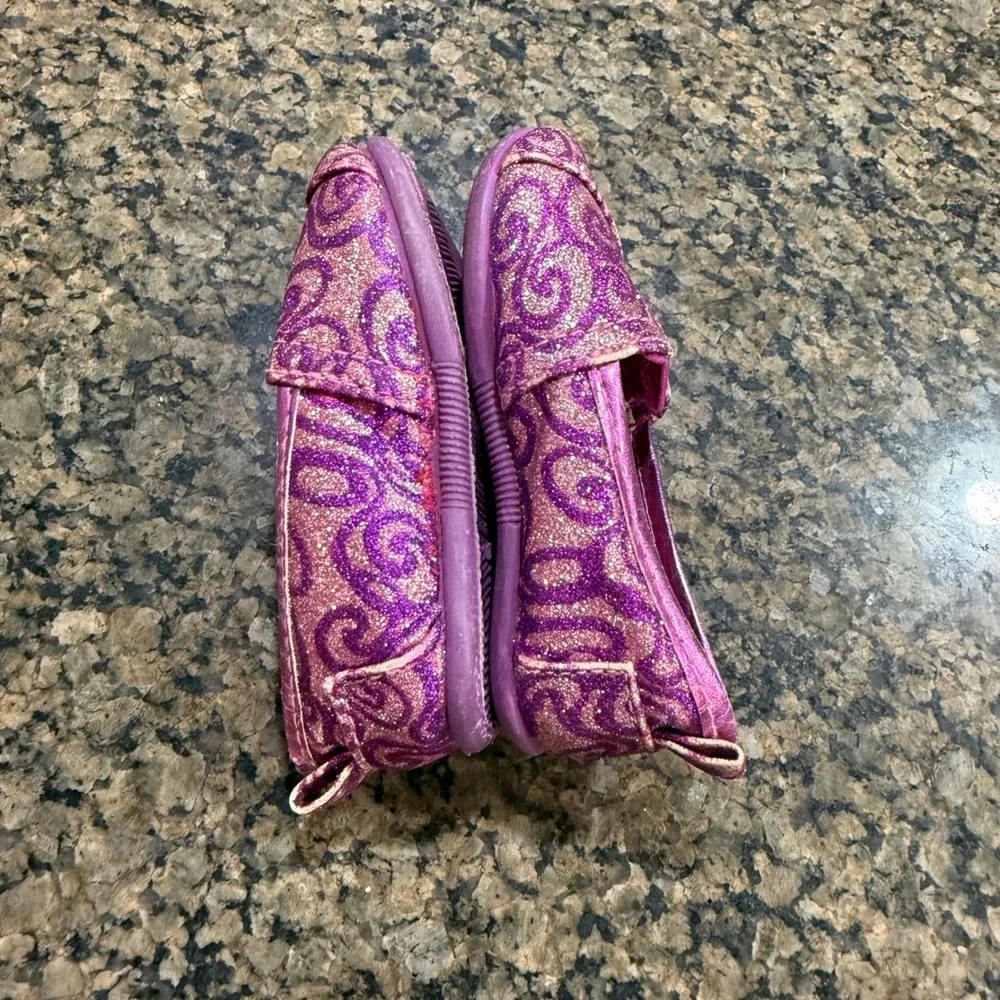Koala Kids Girls Purple Pink Glitter Swirl Slip On Flats Shoes Size 3 763454CNE